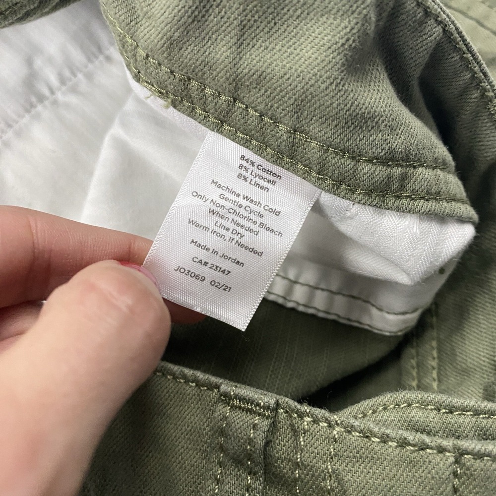 Talbots Green Roll Tab Cuffed Hem Chino‎ Shorts Sz 2 Cotton Lyocell LINEN Blend - Picture 7 of 9